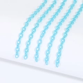 Close-up of 6x8mm light blue acrylic chain links for DIY jewelry and crafts - Closed Link Chain / Set of 5 / Blue