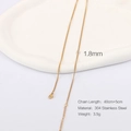 18K gold plated 304 stainless steel chain necklace 1.8mm wide on white tray - Gold Curb Chain