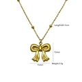 Elegante collana con ciondolo a croce farfalla dorata con catena a sfere e dimensioni - Collana con Pendente a Fiocco