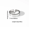 Adjustable silver stainless steel ring with embossed stars and moon celestial pattern - TYR0329 / Silver Star Moon Relief