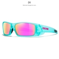 KDEAM gepolariseerde sportzonnebril met blauwgroen montuur en magenta spiegelglazen - C4-Transparant Cyaan Frame/Magenta Spiegel Lenzen