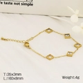 18K gold plated titanium bracelet with five square clear zircon stones for women - Square Zircon Champagne White Style(KB182713-HM)