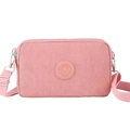 Borsa a tracolla rosa in nylon impermeabile per cellulare con cinturino regolabile - Rosa