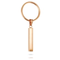 Portachiavi in acciaio inossidabile oro rosa con barra rettangolare lucida - Anello da 25MM / Barra 5*29MM / Oro rosa