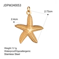 Gouden zeester hanger van roestvrij staal met afmetingen en gewicht van 5,1 gram - Zeester Vorm (JDPW240053)