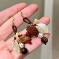 2511173e Crystal Beaded Leaf And Dried Fruit Pendant