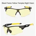 Cycling night vision glasses with black frame, yellow legs and yellow PC lenses - Black Frame Yellow Temples (Night Vision)