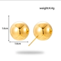 Minimalist golden spherical stud earrings with polished mirror finish and 1.6cm diameter - 1.6cm / Gold Sphere Style (ER-1297)
