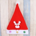 Gorro de Navidad rojo con cabeza de reno 3D y copos de nieve brillantes - Adulto - Estilo Reno