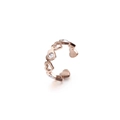 Anillo abierto minimalista de corazón en oro rosa con cristales de circonita blanca - US 6 / Oro rosa