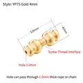 Golden 10mm screw clasp connector in sterling silver for DIY jewelry making - YP75-4mm / Gold