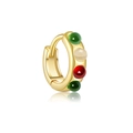 S925 Silber-Ohrring mit Goldbeschichtung und bunten Zirkonperlen für Damen - 925er Silber / Gold Stil 1 (MME1131-2)