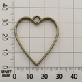 Bronze heart alloy hollow open bezel charm for DIY resin crafts on a measuring mat - Heart Shape (10491) / 30x34mm / Bronze
