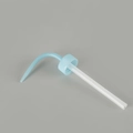Light blue wash bottle cap with curved nozzle and white straw for plastic squeeze bottle - Blue Curved Tip Cap