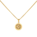 Collana dorata in acciaio inossidabile con ciondolo a moneta stella bussola 3D su catena - Oro