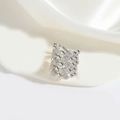 Chunky silver mesh ring featuring polished spheres and micro-pave zirconia stones - Ball Weaving (Silver)