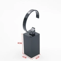 Black acrylic watch stand with C-ring holder and 4x4x8cm base dimensions - Large (8CM Base) / Black
