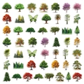 Set detallado de pegatinas coloridas de plantas y mariposas para scrapbooking creativo - Susurros de la Selva (50 Hojas) / 50 Piezas/Paquete
