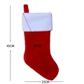 Classic red plush Christmas stocking with white trim for holiday decorations, 45cm size - Short Plush Christmas Stocking / Red/White