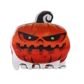 Glänzende orangefarbene Kürbis-Haarklammer mit schwarzen Details für Halloween-Frisuren - Kürbiskopf / Orange