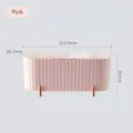 Rosa Kosmetik-Organizer mit vertikaler Textur und goldenen Füßen, 213,5x85,7x91mm - Rosa