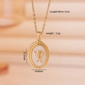 Collana in rame placcato oro 18K con ciondolo Cupido ovale e catena regolabile - Cupido / Oro