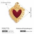 Gotischer Herzanhänger aus 18K vergoldetem Edelstahl in Rot und Gold Ausführung - PJ91775-Mini Herz