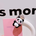 Mini Panda Haarklammer aus schwarz-weißem Acryl für süße Mädchen-Frisuren - Doppelseitige sitzende Panda Haarklammer