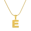 Titanium steel snake chain necklace featuring a gold letter E pendant with dot texture - Letter E (S-P004-E)