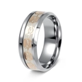 Men's vintage luminous skull ring with rose gold skeleton pattern and silver steel band - US 6 / Gold Skull