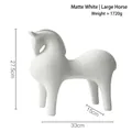 Modern large matte white horse sculpture ornament for luxury living room decor - Matte White Large Horse 012