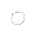White circular spring ring buckle DIY accessory with lalail logo and metal finish - White