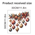 Christmas ball wall sticker with pine branch and red ribbon, size dimensions 30x30cm - 30*30CM In Bag