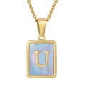 Blue Shell Letter U Style (With Chain)