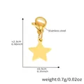 18K vergoldeter Edelstahl Sternanhänger mit Karabinerverschluss, Größe 2,3cm x 0,9cm - Gold Stern Anhänger Ohne Kette