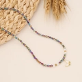 Rainbow crystal bead necklace with gold butterfly pendant and green zircon accents - 2# Butterfly Style (Iridescent Beads)