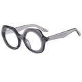 Retro-Oversize-Sonnenbrille in rauchgrau transparent mit dicken runden Designer-Rahmen - Transparenter Grauer Rahmen Klare Linse