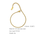 1.6mm thin 18K gold plated 316 stainless steel chain bracelet with lobster clasp - Small Cuban Bracelet (ZHSLG08)