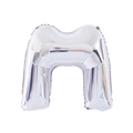 Silver letter M shaped foil balloon for professional birthday party and event decoration - 32' Silver Chubby Letter Aluminum Foil Balloon (m)