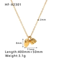 Detailed size specifications for gold stainless steel necklace with bell pendants - 18K Gold / Double Bell Style (HF-X2301)