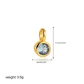 Detailed 6mm round blue zircon 18K gold pendant with size and weight measurements - No. 4 Pendant (Blue)