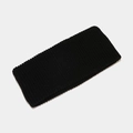 Detail shot of the black ribbed knit headband showing soft fabric texture and weave - M / Black