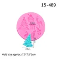 Pink silicone Christmas mold with reindeer and tree patterns for DIY baking crafts - US 3 / Pink
