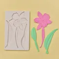 Detail of floral and leaf silicone mold showing intricate textures for cake decorating - Orchid and Leaf Shape (M)