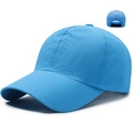 Bright blue breathable mesh baseball cap with adjustable strap for outdoor sports - Adjustable / Lake Blue