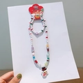 Kids Christmas jewelry set with beaded snowman necklace and bracelet in festive red and green - 8# Snowman