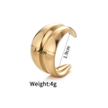 Details einer 1,4 cm breiten geometrischen Goldring mit 1,9 cm Durchmesser und 4g Gewicht - Einfaches Breites Band (r742-c)