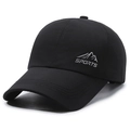 Zwarte outdoor sport baseballpet met ademend mesh aan de zijkant en een sportlogo - Zwart