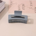 Matte grey rectangular claw clip for thick hair, modern minimalist frosted finish - #15 Matte Light Gray-blue - 8.5cm / Bulk (No Packaging)