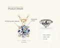S925 silver necklace with 1 carat D color VVS1 moissanite pendant 6.5mm main stone - Gold - Classic Four Prongs (1ct)